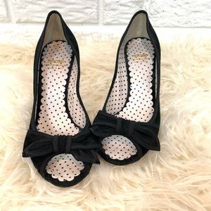 Moschino Black peep toe bow heels size 39